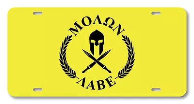 MOLON LABE GOLD Vanity License Plate COME AND TAKE THEM GUNS & WEAPONS • $14.99