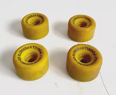 Vintage Powell Peralta Bones Skateboard Wheels Yellow Skate Skater OG Set Of 4 • $199