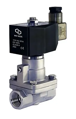 3/8  Inch High Pressure Stainless Hot Water Steam Solenoid Valve NC 110V AC PTFE • $135.99