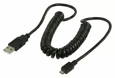 Ex-Pro® Coiled Micro USB Cable Type A Standard - Type B MICRO For Mobile Devices • £3.29