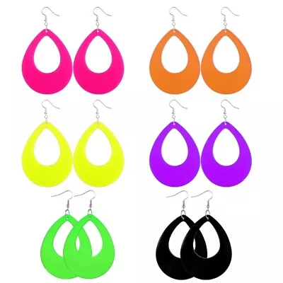 Red Green Colourful Vintage Lightweight Earrings Fashion Jewelry For 80s 70s • £3.22