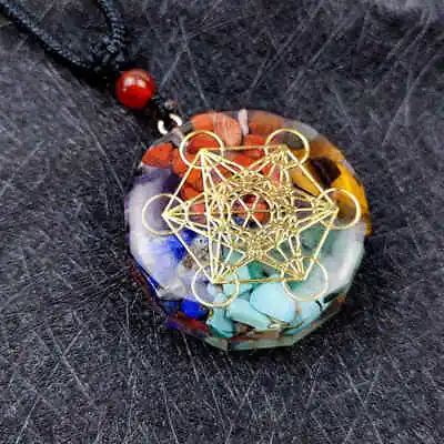 Natural Quartz 7 Chakra Orgone Crystal Chip Stone Pendant Reiki Healing Necklace • $3.39