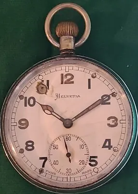 £49 • Buy Vintage Military Helvetia Pocket Watch Ww2 
