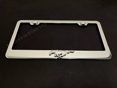 $20.55 • Buy 1x HORSE PONY 3D Emblem STAINLESS STEEL License Plate Frame + Screw Cap