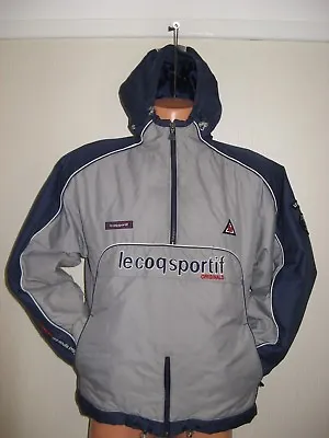 Hardly Worn Boys Grey 1/2 Zip Front Le Coq Sportif Hooded Jacket Age 12-13-14 • £25