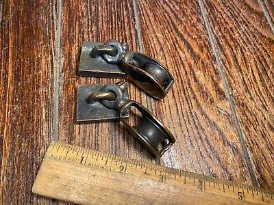 $89 • Buy Pair Vintage Cast Bronze Genoa Block Leads W/car Slides 3/4  Track, Screw Stops