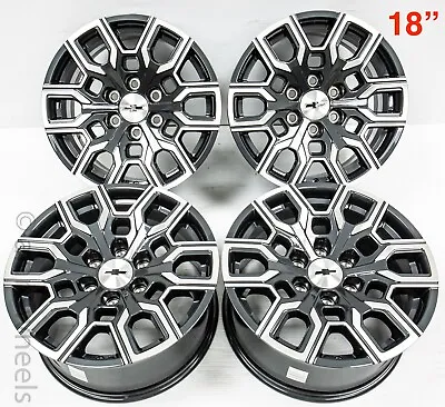 4 2024 Chevy Silverado Tahoe Suburban OEM Charcoal Machined Face 18  Wheels Rims • $895