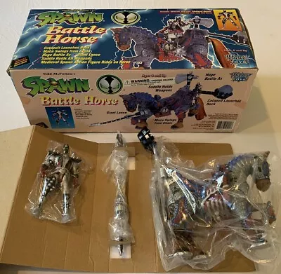 Vtg 1995 McFarlane Toys Spawn Battle Horse & Special Edition Medieval Spawn Box • $48