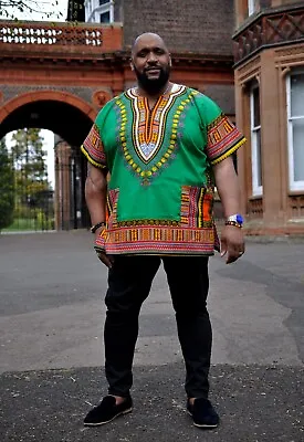 Green Unisex Dashiki Shirt/Dashiki Multi Men Dashiki Shirt / Women Dashiki • £13.99