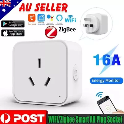16A Tuya WiFi /Zigbee Smart Socket Plug Voice Control For Life Alexa Google Home • $38.94