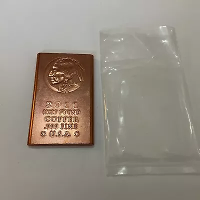 Half Pound Copper Bar 2011 Native American Indian .999 Fine Copper • $7