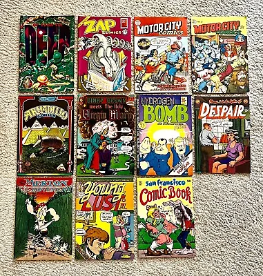 $200 • Buy Adult Comic Books, VG, 1970s, Zap, Motor City, Despair, Young Lust, Armadillo