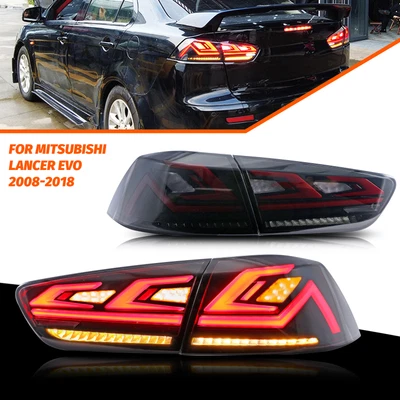 $279.99 • Buy LED Tail Lights For Mitsubishi Lancer 2008-2021 EVO X Smoked Rear Lamps Assembly