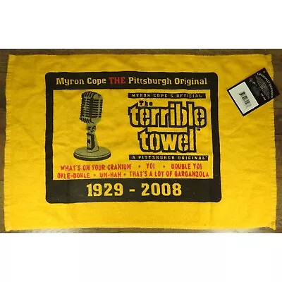 NWT Vintage Pittsburgh Steelers Terrible Towel 1929-2008 Myron Cope Tribute • $15.99