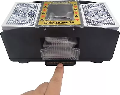 Card Shuffler 1-2 Deck Automatic Battery-Operated Electric Card Shuffler Machin • $17.99