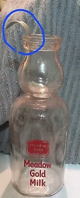 MEADOW GOLD MILK Quart Bottle W/ Cream Top  Original Spoon..Ladle • $37