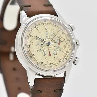 MOVADO Watch 1950's Vintage 3-Register Chronograph Sub-Sea 19058 Stainless Steel • $4850