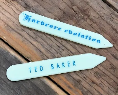 Ted Baker HARDCORE EVOLUTION Branded Collar Bone Stiffeners/Stays/Tabs 6cm NEW • £3.95