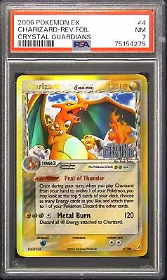 2006 Crystal Guardians 4 Charizard Reverse Foil Holo Rare Pokemon TCG Card PSA 7 • $250