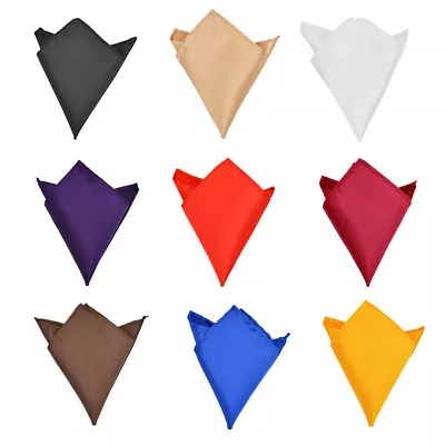 5-Pack Set Men's Solid Color Pocket Square Handkerchief - Diff Colors • $10.99