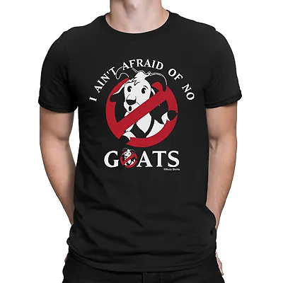 I Aint Afraid Of No Goats Mens ORGANIC T-Shirt Ghostbusters Funny Retro 80s Eco • £8.99