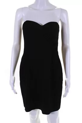 Nicole Miller Womens Strapless Button Detail Dress Black Size 10 • $2.99