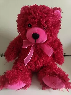 Hamleys Burgundy Raspberry Bear With Ribbon • £13