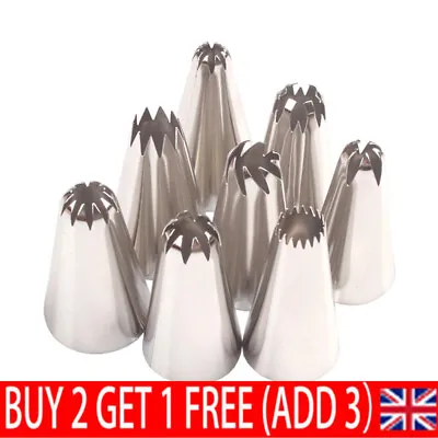 8X Icing Piping Nozzles Tips Set Large Pastry Cake Sugarcraft Decorating Tool DO • £3.68