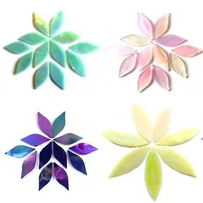 Stained Glass Hand Cut Petal & Leaf Mosaic Tiles In A Choice Of Colours & Sizes • £3.20