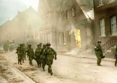 £5.82 • Buy US Army Take German Town 1944 Colorized  WWII Print 5x7