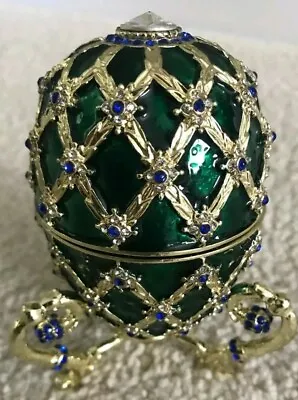 James Bond OCTOPUSSY Faberge Egg Prop REPLICA Green W/ Blue Crystals 007 NEW • $399.99