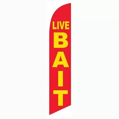 Live Bait Fishing Feather Banner Swooper Sign Replacement Flag Only • $19.85