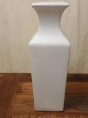 Vintage White Haeger Pottery Floral Vase 16 1/4  Tall X 5 5/8  • $25