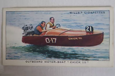 Speed Series Vintage 1939 WWII Era Wills Collector Card Outboard Motor Boat • $6.36
