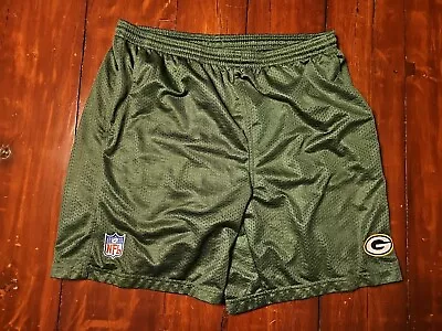 Reebok Onfield Green Bay Packers Mesh Shorts Men's Large Embroidered 3 Pockets • $19