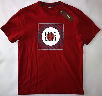 Mens Merc Taarget Print Tee Shirt In Deep Red Size M Nwt • £12.99