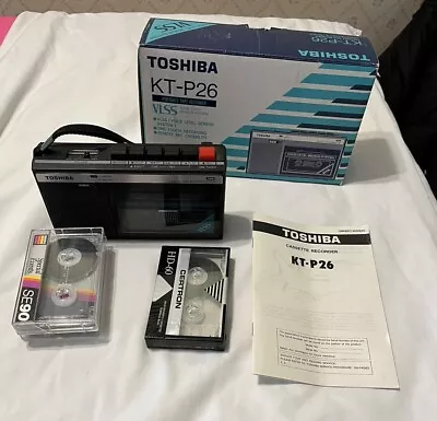 Vintage Toshiba KT-P26 Cassette Recorder With Box Manual Tapes WORKS READ • $9.50