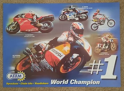 Vintage Poster 1997 Mick Doohan Honda Carl Fogerty Ducati 916 MotoGP Superbike • $17.95