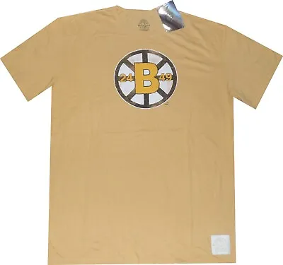 Boston Bruins Throwback Vintage Retro Sport Slim Fit T Shirt Gold Clearance • $12.95