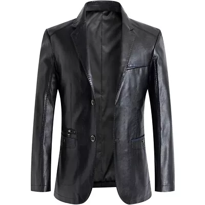 Authentic Men's Leather Blazer REAL Pure Lambskin Business Wedding Coat Blazer • $139.99