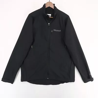 Marmot Bero Softshell Jacket Mens XL Black Full Zip Pockets Cinch Hem • $31.49