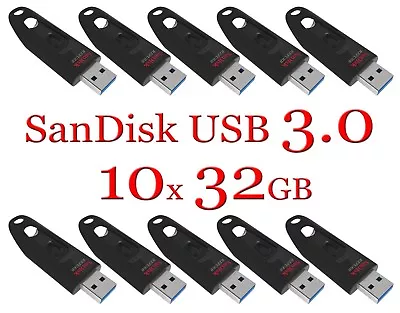 SanDisk 32GB LOT 10x ULTRA USB 3.0 Flash Drive SDCZ48-032G 32 GB Read 100 MB/s • $37.99