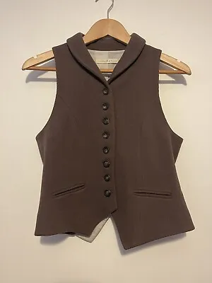 Cabbages & Roses Wool Blend Dandy Waistcoat Brown Size Medium • $246.33