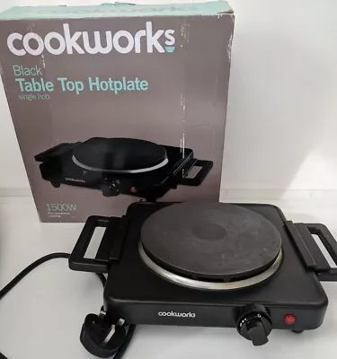 With DEFECT Cookworks 1500W Table Top Single Hob Hot Plate Small Electric • £13.94