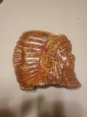 Vintage Indian Head Ceramic Ashtray SIGNED CHEROKEE  • $19.99