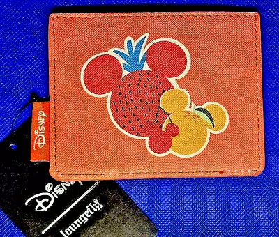 Disney Loungefly Mickey Mouse Fruit Faux Leather Card Holder ID Wallet NEW • $17.95