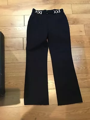 Ladies Authentic Vertigo Paris (4) Black Pants With Silver Tone Belt Must See Nr • $19.99