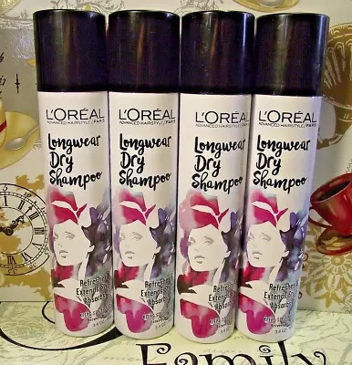 4 L'Oreal Paris Hair Care Advanced Hairstyle Longwear Spray Dry Shampoo 3.4 Oz. • $25.59