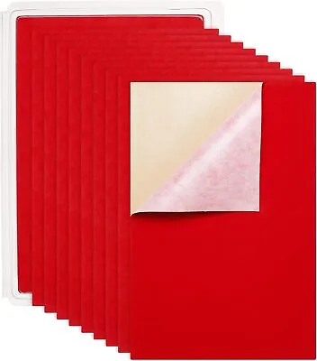 BENECREAT 20PCS Velvet (Red) Fabric Sticky Back Adhesive Felt A4 Sheet (21cm... • £18.80