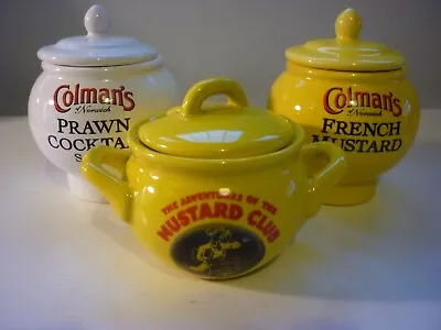 Collectable Colmans Mustard Pots With Lids X 3 - Wade • £11.99